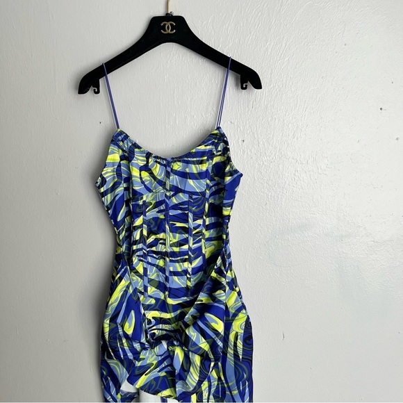 PrettyLittleThing Blue Zebra Print Strappy Corset Bodycon Dress - Picture 7 of 16